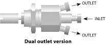 Dual outlet needle valve
